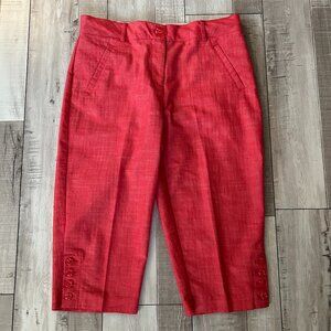 Counterparts Red Crop Capri Pants No Gap Waistband Size 10P